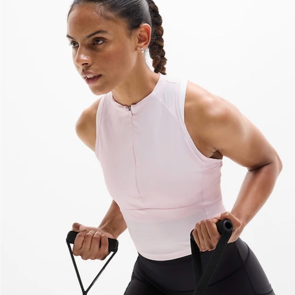 Power of She Crosstrain Zip Tank Light Pink S Women's Breathable Quick Drying